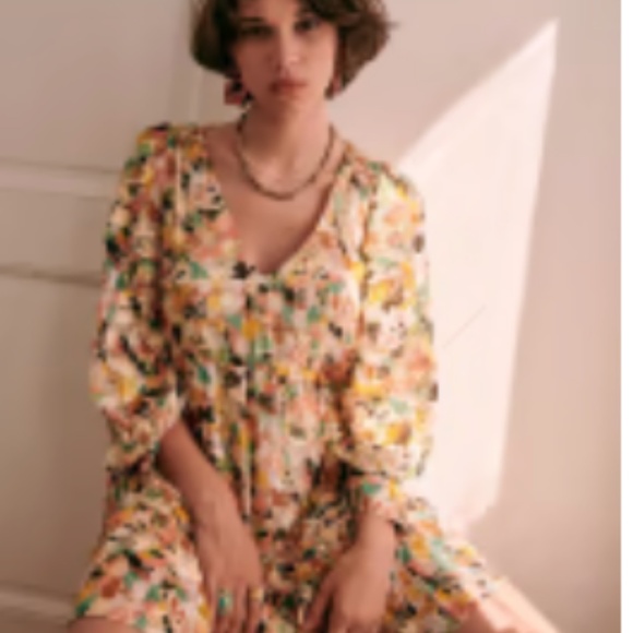 Sezane Aurena Dress Painted Lurex - Size 40 - Picture 2 of 7